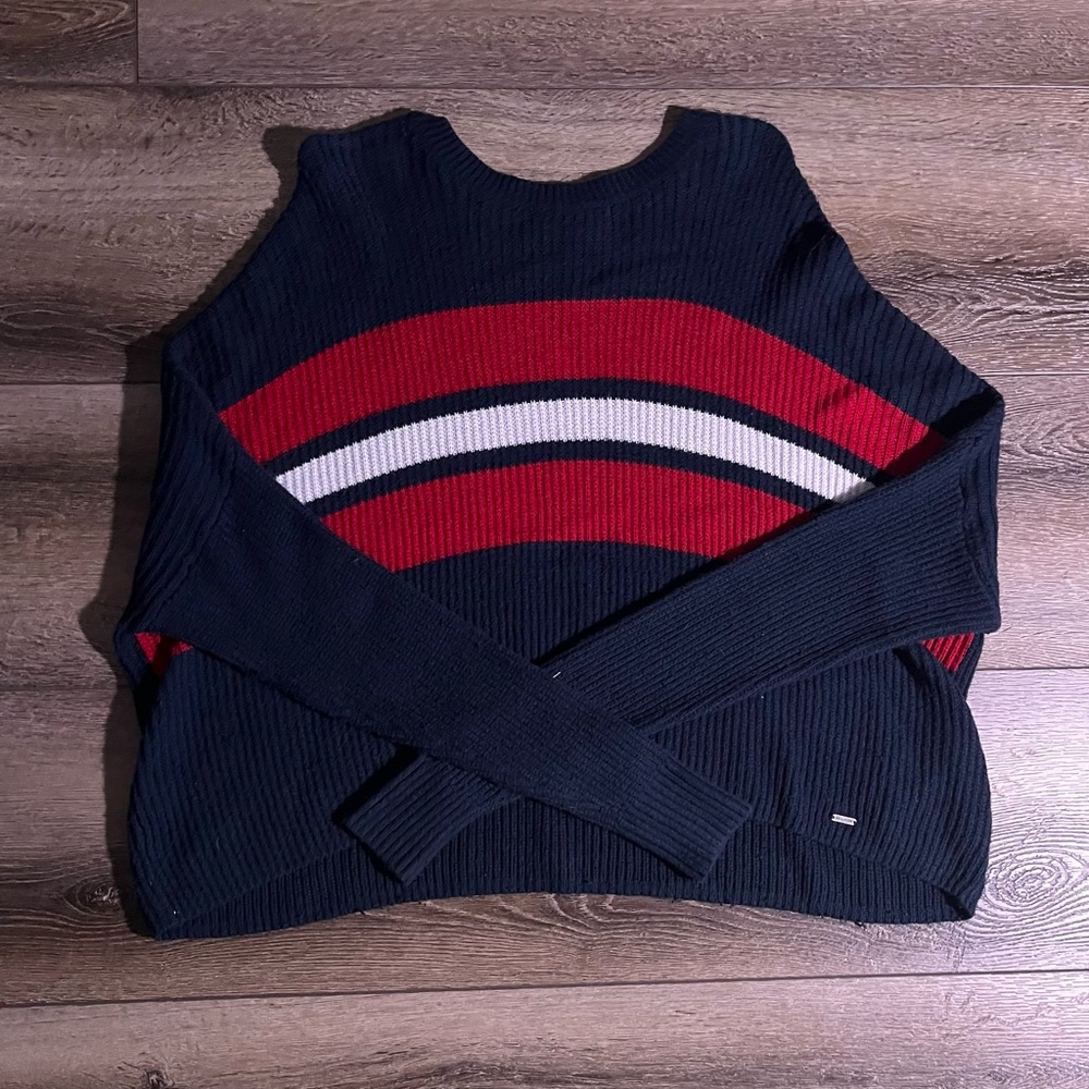 XS Hollister oversized slouch-fit striped sweater
